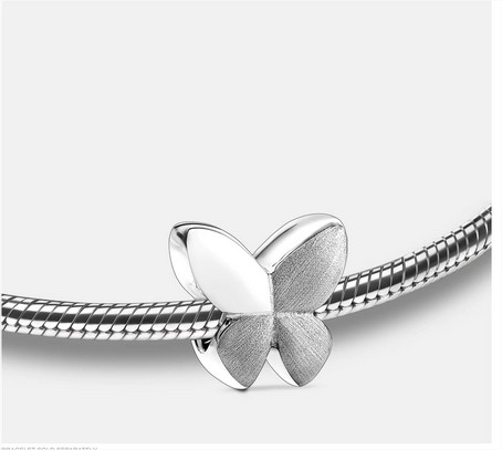 Bead: Butterfly - Rhodium Plated Two Tone