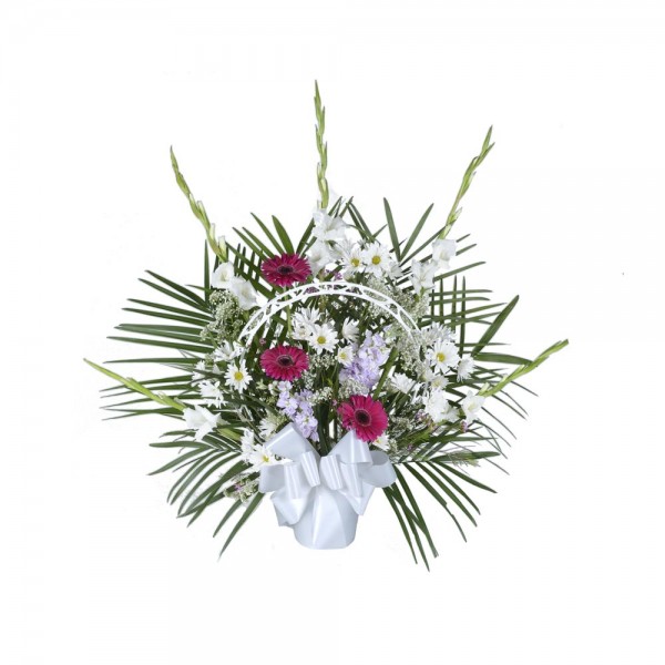 Basket burst of pink