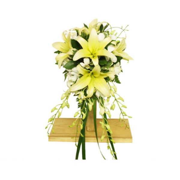 Bridal bouquet of lilies explosion