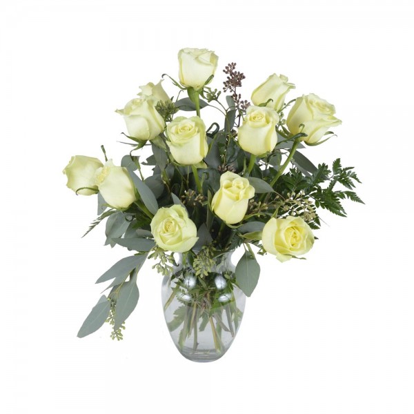 The 12 green roses arrangement